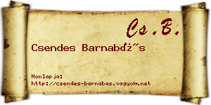 Csendes Barnabás névjegykártya
