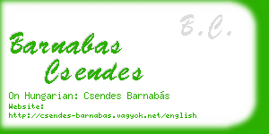 barnabas csendes business card