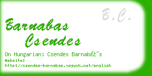 barnabas csendes business card